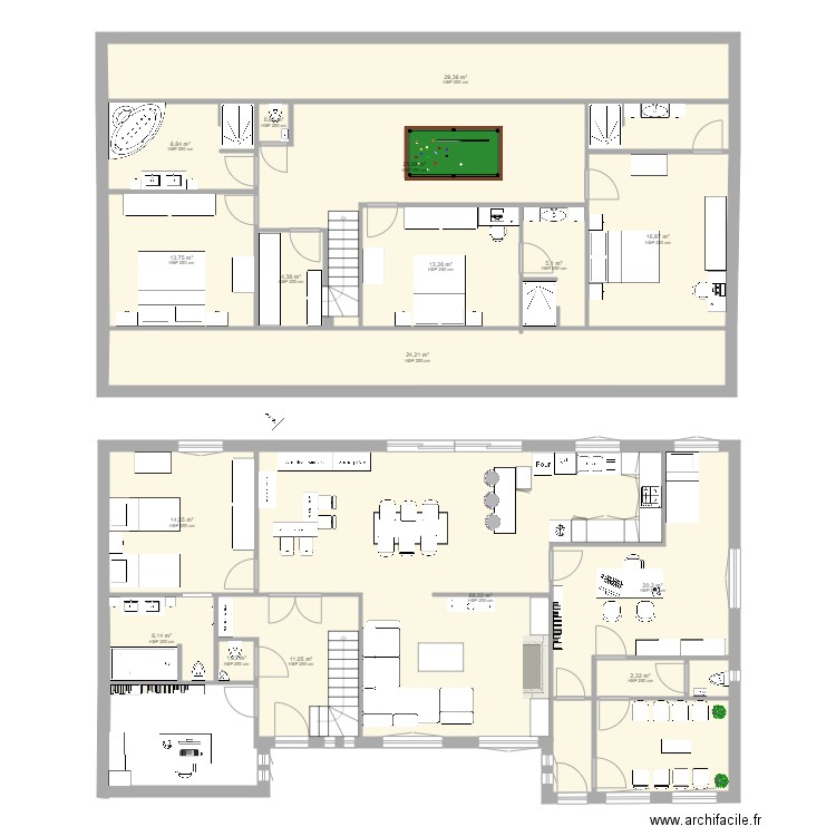 toubib1. Plan de 17 pièces et 264 m2