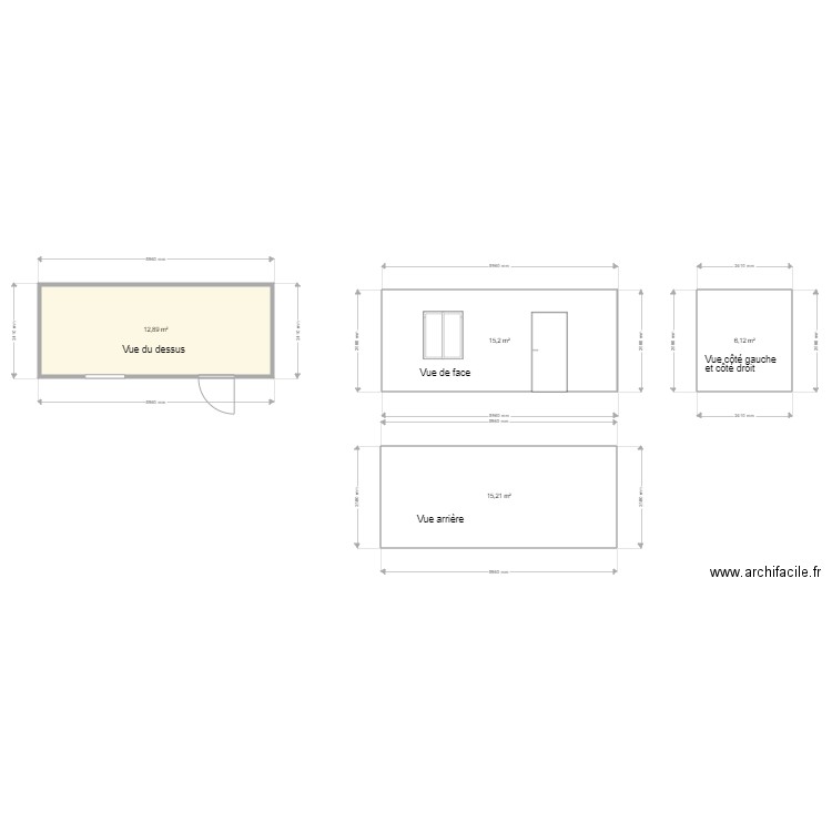 Plan de bungalow. Plan de 0 pièce et 0 m2