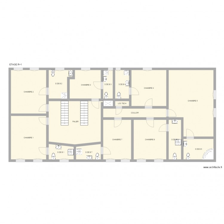 etage auberge du lac. Plan de 0 pièce et 0 m2