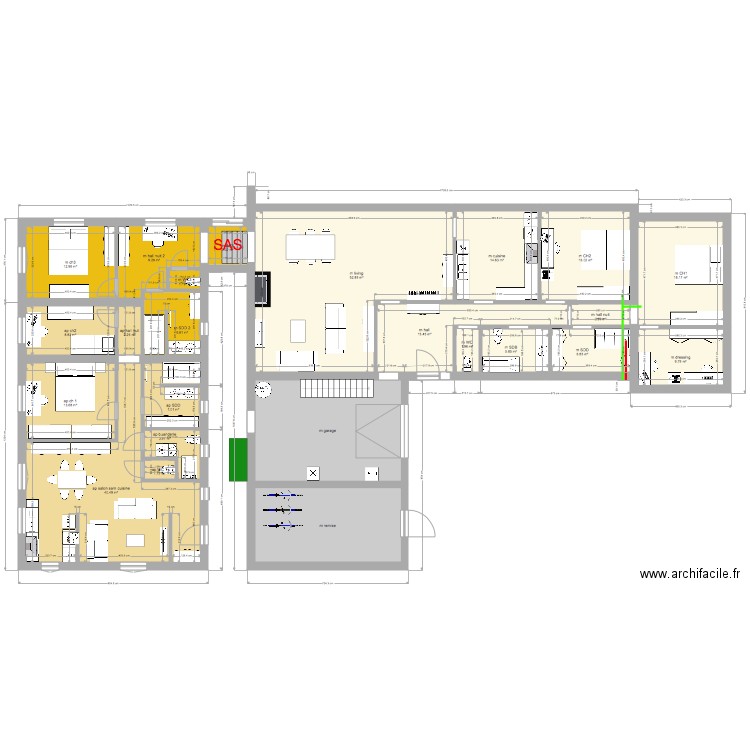 maison 3 CH ap 2ch et remise vélos. Plan de 0 pièce et 0 m2