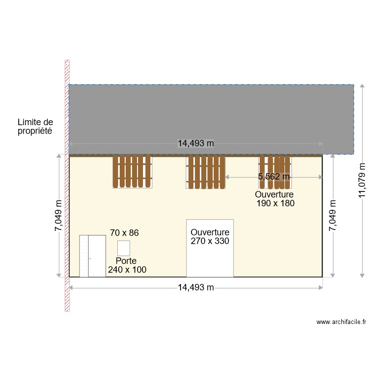 facade ouest actuelle 2. Plan de 0 pièce et 0 m2