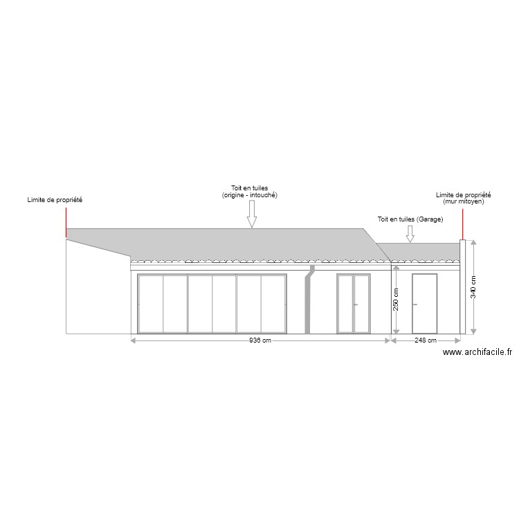 Facade Jardin Garage. Plan de 0 pièce et 0 m2