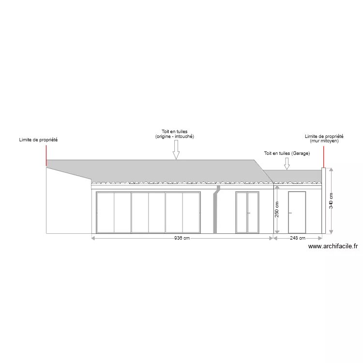 Facade Jardin Garage. Plan de 