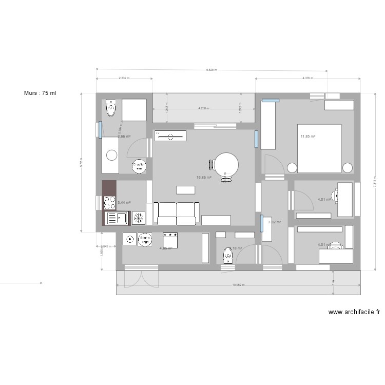 Petite maison terre 3. Plan de 0 pièce et 0 m2