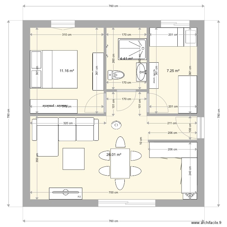 Petite maison. Plan de 0 pièce et 0 m2