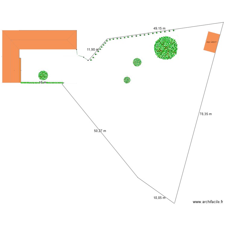 Plan Jardin avec abri animaux. Plan de 0 pièce et 0 m2