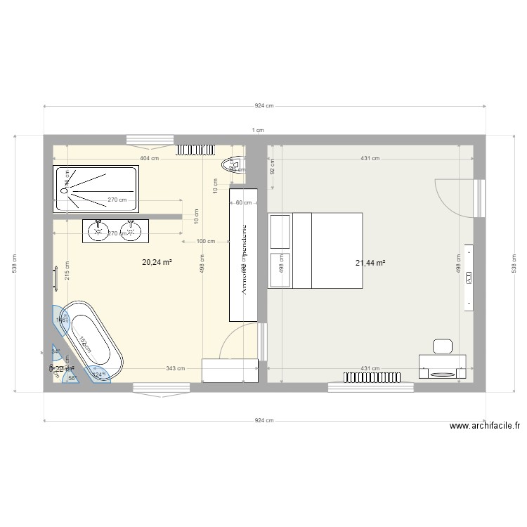 SDB CHAMBRTE 13. Plan de 0 pièce et 0 m2