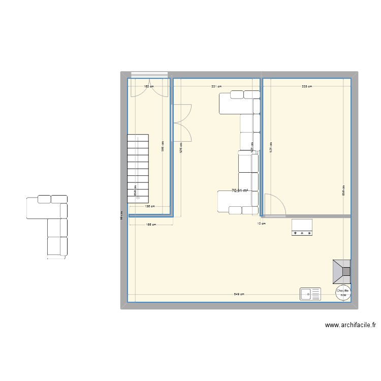 maison Larbaa. Plan de 1 pièce et 71 m2