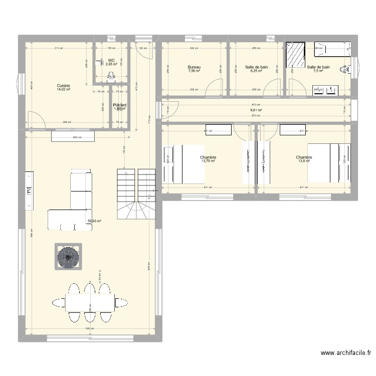 ZBOUB. Plan de 26 pièces et 280 m2