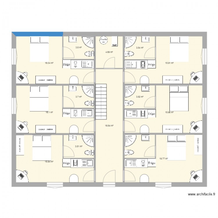 Meublé. Plan de 0 pièce et 0 m2