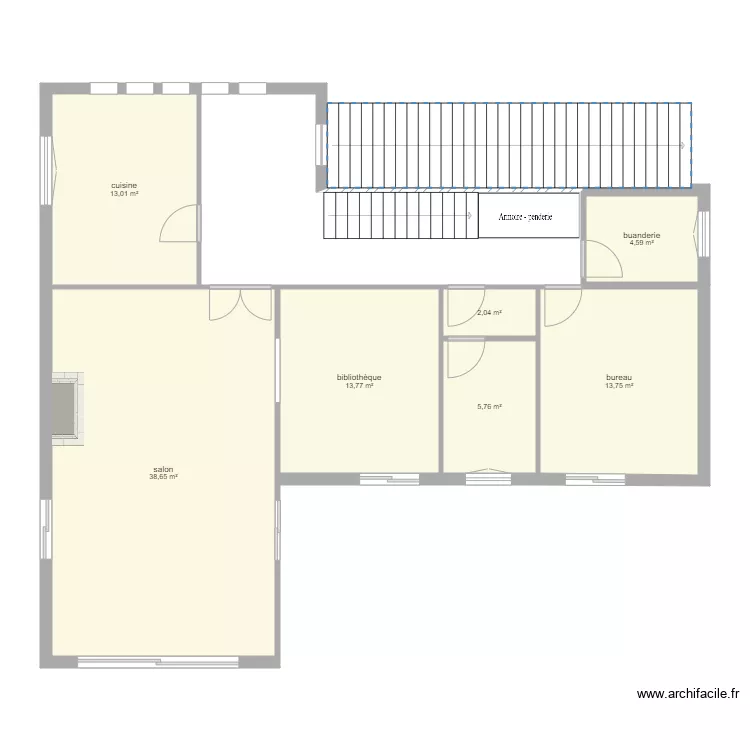etage du haut. Plan de 