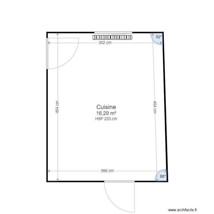 CUISINE ALEX. Plan de 1 pièce et 16 m2