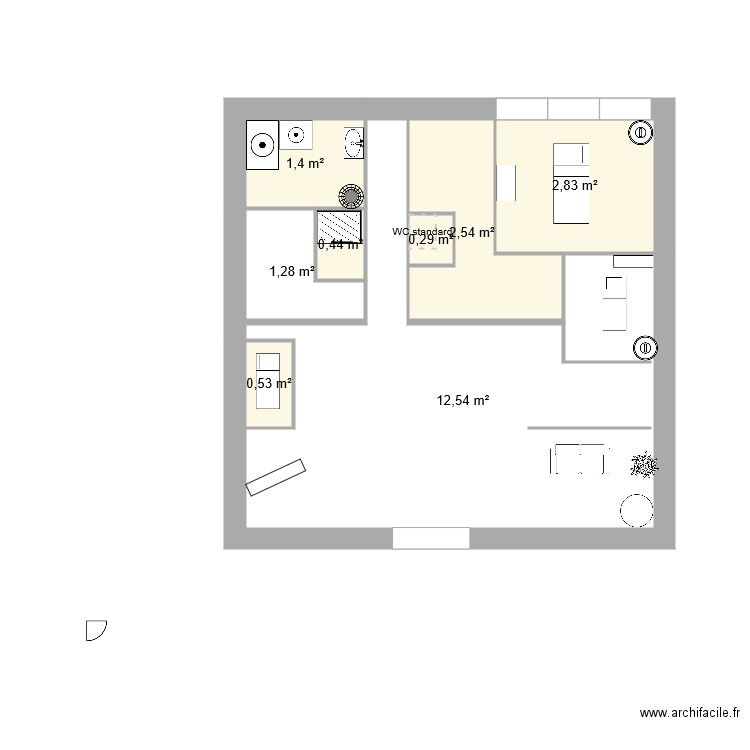 putanges . Plan de 8 pièces et 22 m2