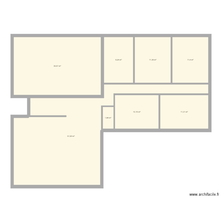 projet 2 l. Plan de 8 pièces et 147 m2