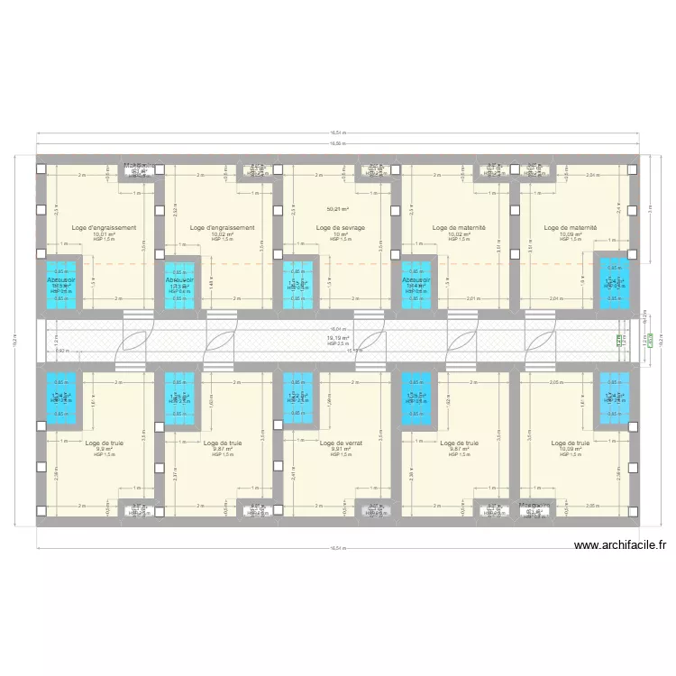 b&acirc;timent porcherie 3. Plan de 