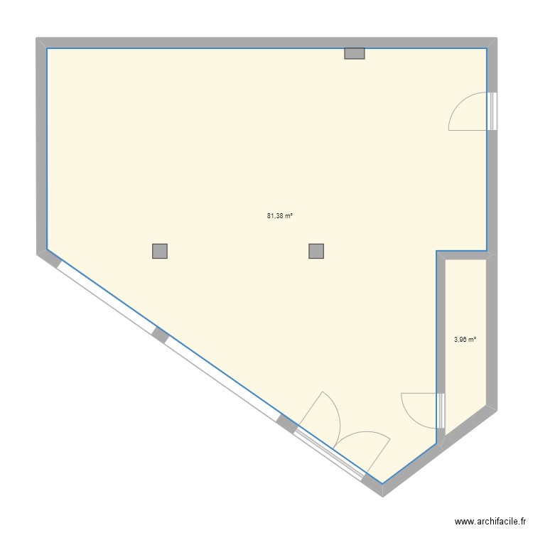 LOCAL COMMERCIAL STALINGRAD. Plan de 2 pièces et 85 m2