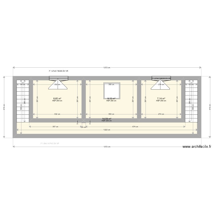 Boussaha. Plan de 13 pièces et 123 m2