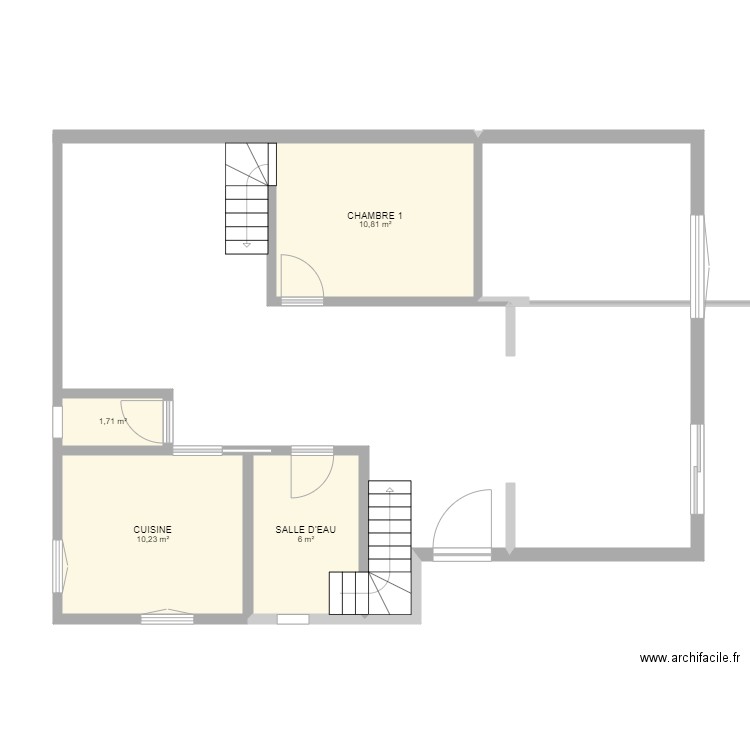 MAISON. Plan de 4 pièces et 29 m2