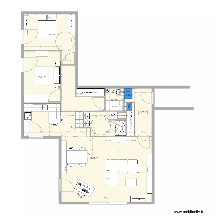 LIGNE BLEUE 13. Plan de 