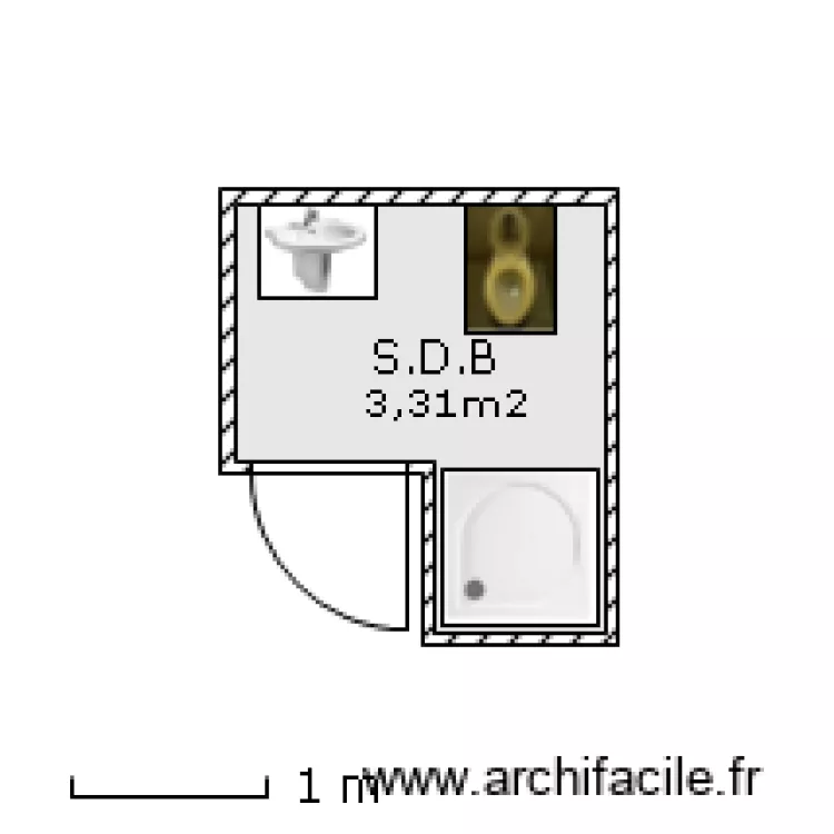 Salle de Bain chambre n&deg;2.4.6.8.10.12.16.17.20. Plan de 