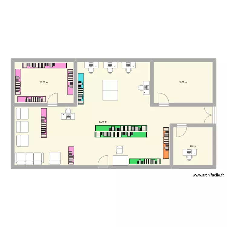 MOBILIER_COULEURS_CDI. Plan de 4 Pièces et 124 m² MOBILIER_COULEURS_CDI. Plan de 4 Pièces et 124 m²