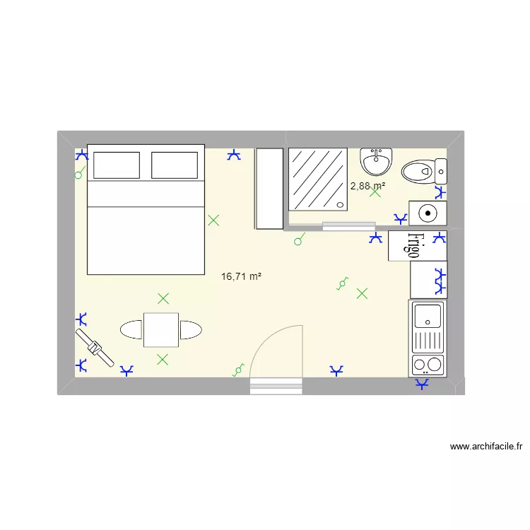 studio. Plan de 