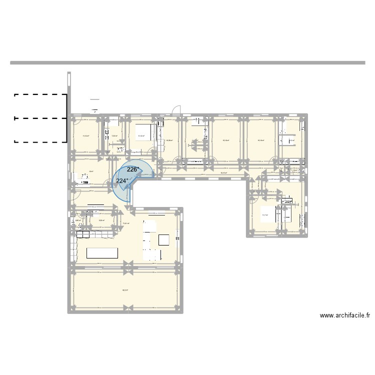 Duquerry V2. Plan de 17 pièces et 273 m2