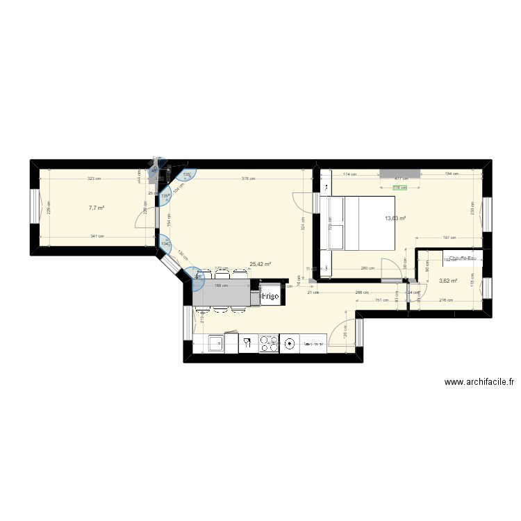 Alix. Plan de 5 pièces et 50 m2