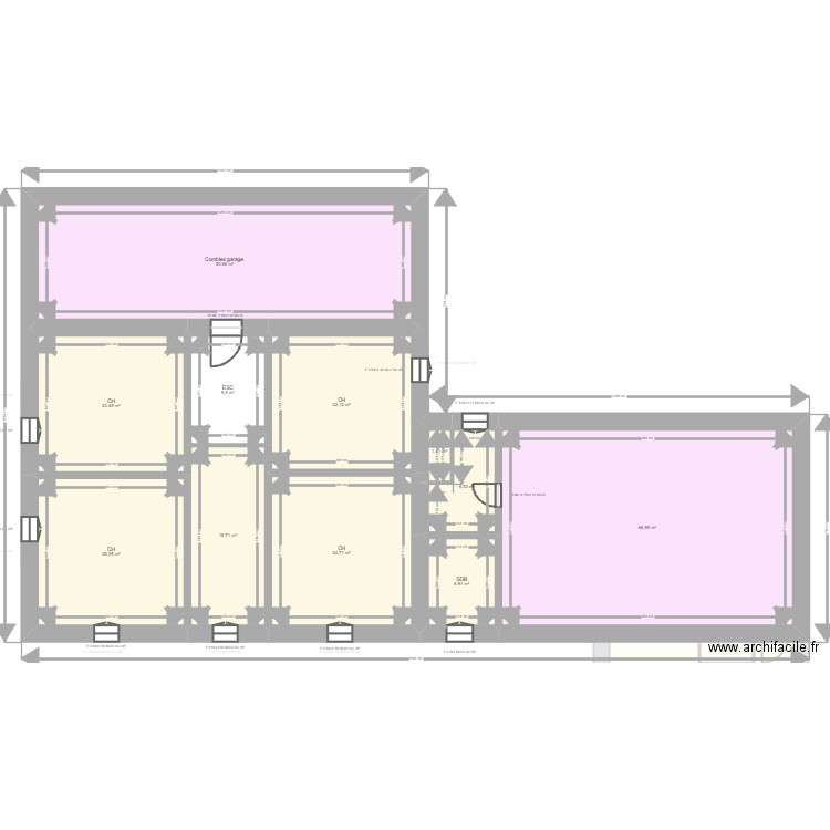 laubarie . Plan de 38 pièces et 876 m2