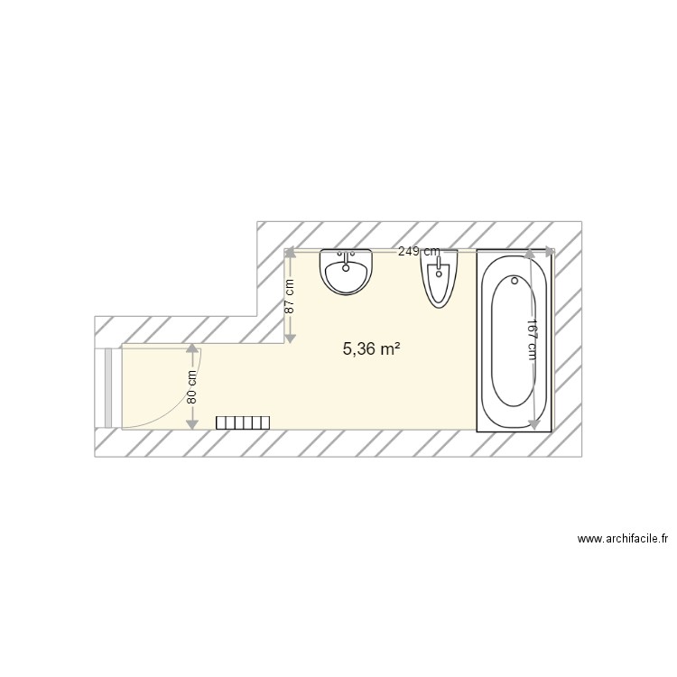 SARDAT AVANT TX. Plan de 1 pièce et 5 m2