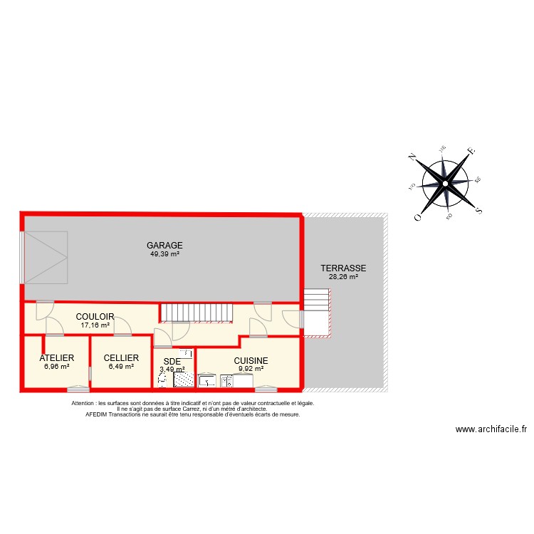 BI 7752 SOUS SOL. Plan de 8 pièces et 124 m2