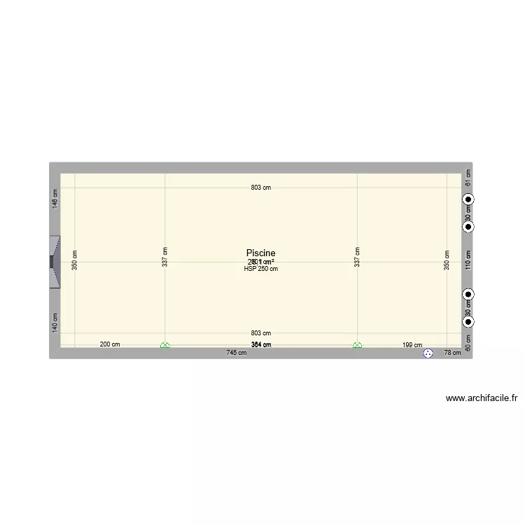 Damien piscine. Plan de 