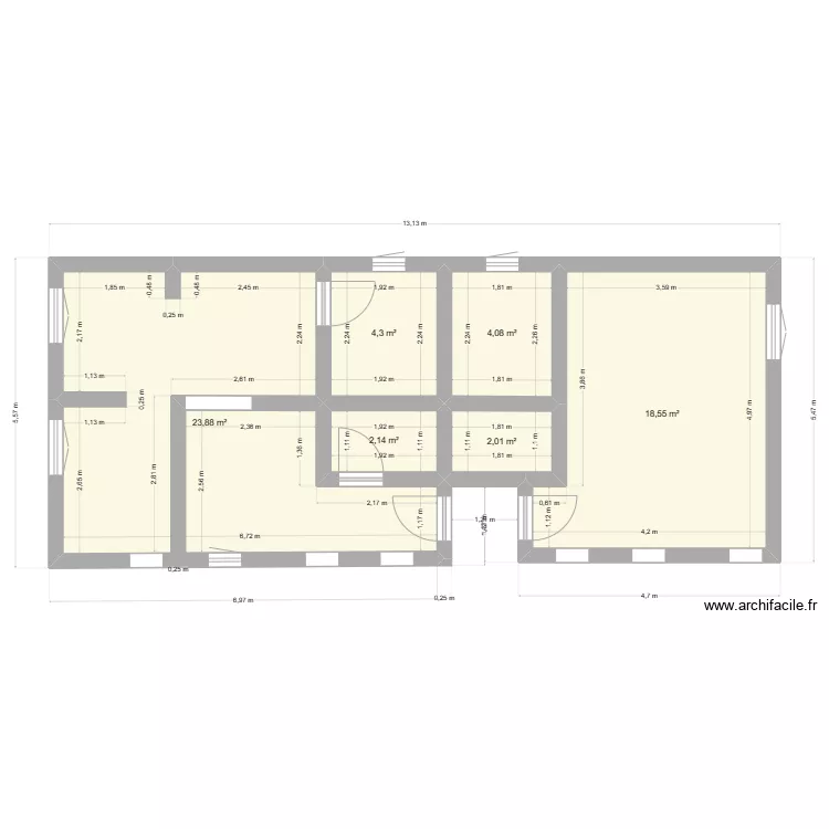 salon coiffure. Plan de 