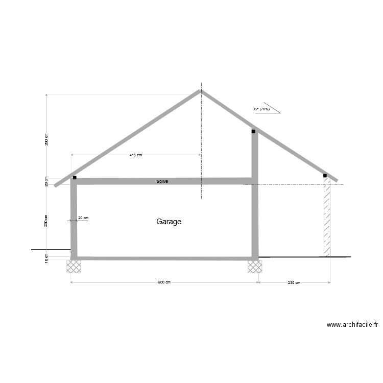 Coupe CC 20220109 garage 6m. Plan de 0 pièce et 0 m2