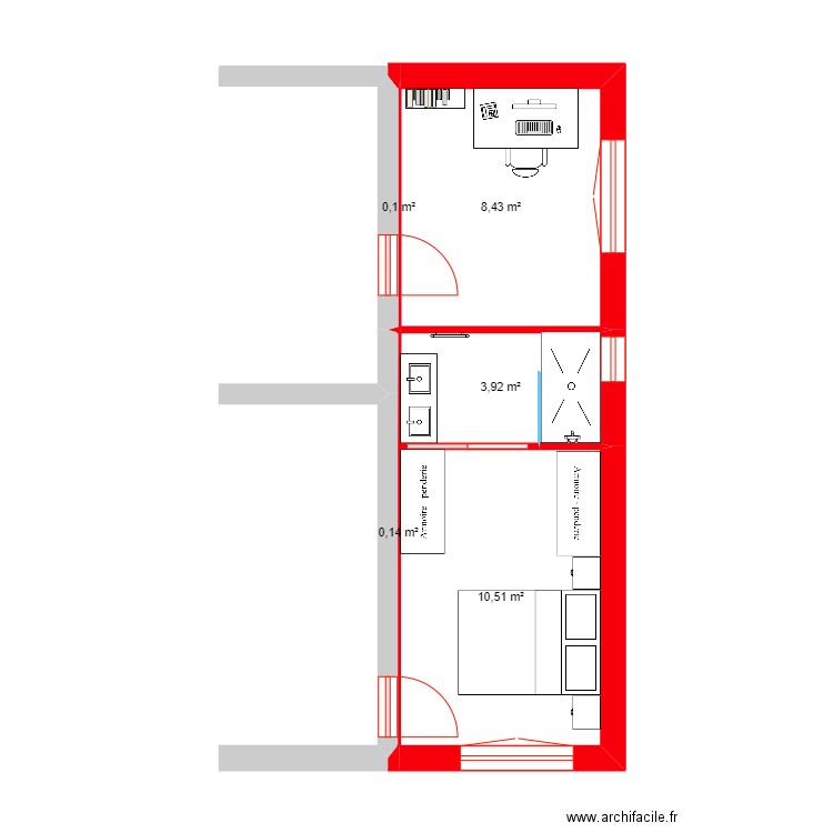 BELY 2. Plan de 5 pièces et 23 m2