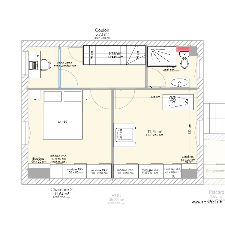 Tours Louis Julie - plan modifie sans meuble. Plan de 0 pièce et 0 m2