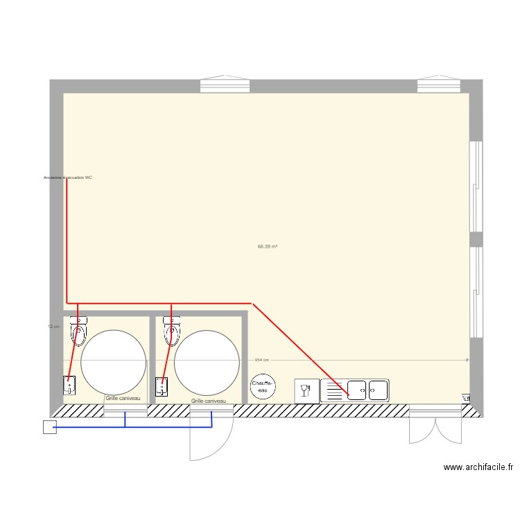 CH BOULE 2. Plan de 1 pièce et 66 m2