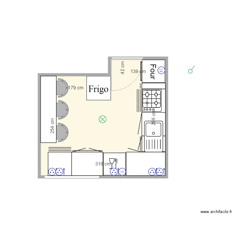 Cuisine Fadila. Plan de 0 pièce et 0 m2