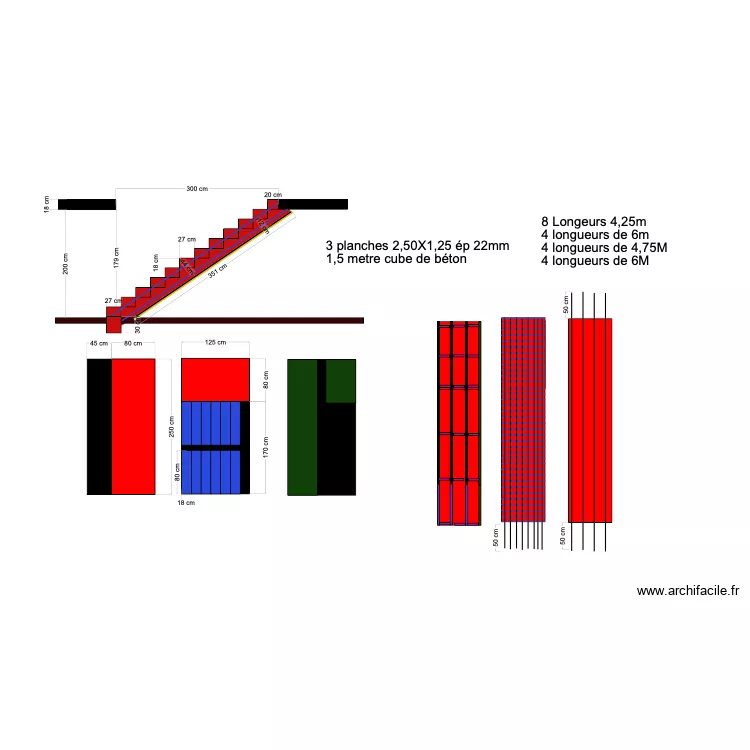 escalier 2. Plan de 
