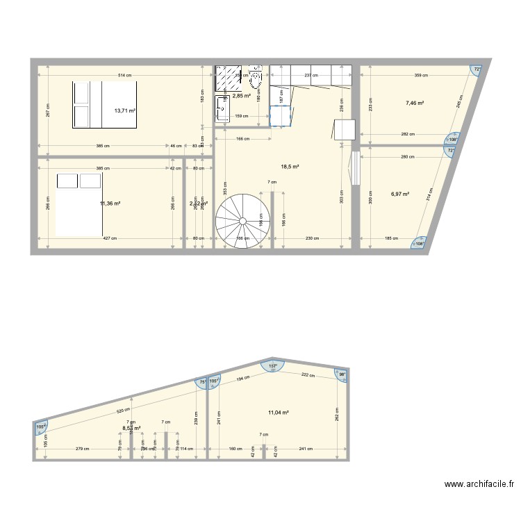 182 ru JP base. Plan de 9 pièces et 83 m2