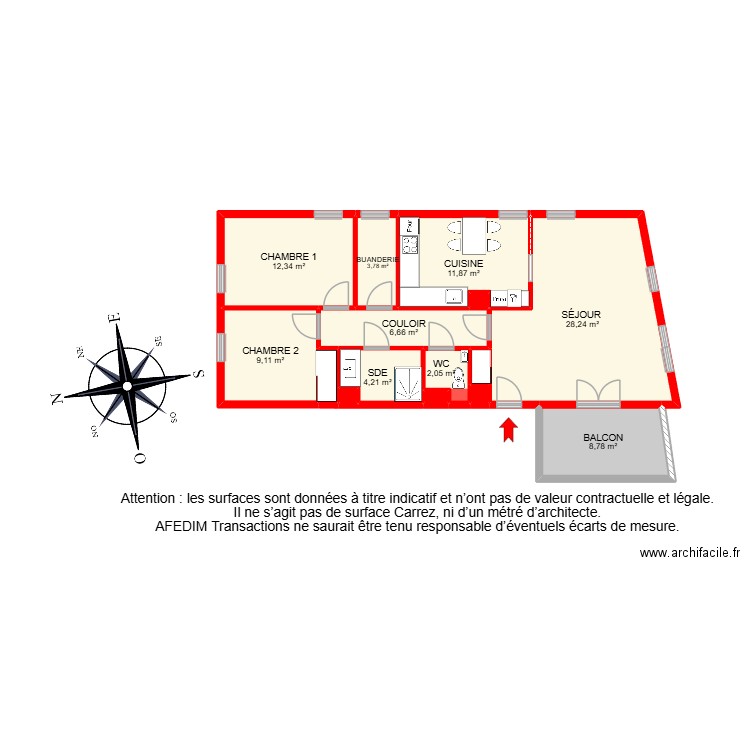 BI 29793. Plan de 18 pièces et 107 m2