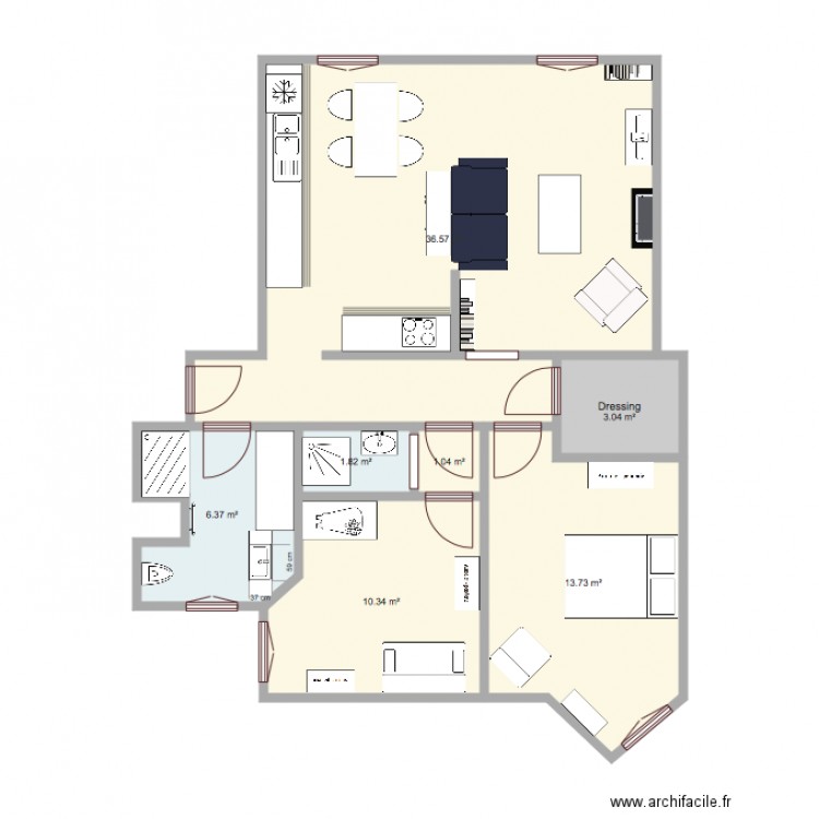 Appartement République. Plan de 0 pièce et 0 m2