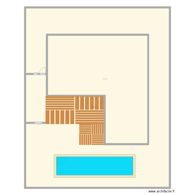 maison avec piscine couloir. Plan de 0 pièce et 0 m2