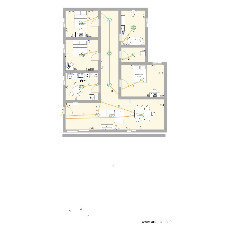 aleix casa. Plan de 6 pièces et 115 m2