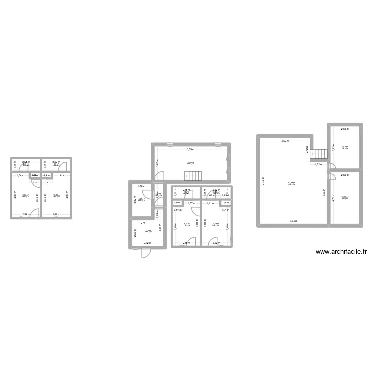 GRILY. Plan de 19  et 153 m²