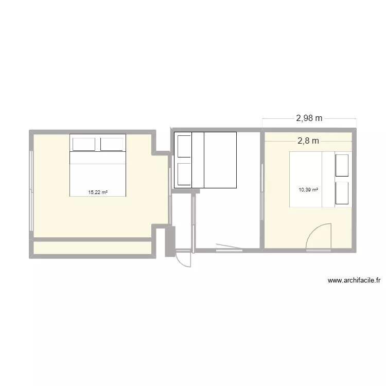 plan1. Plan de 2  et 26 m²
