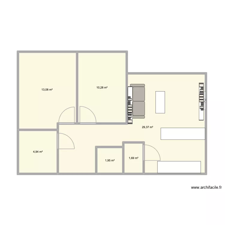 Plan. Plan de 6  et 61 m²