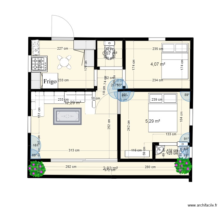 plan appartement bric. Plan de 6 pièces et 26 m2