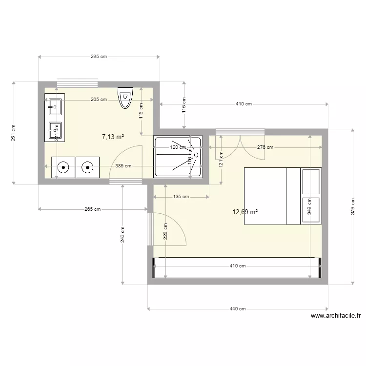 SDB Dressing Chambre. Plan de 