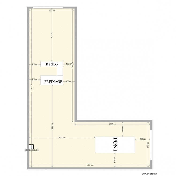 Exemple plan L . Plan de 0 pièce et 0 m2